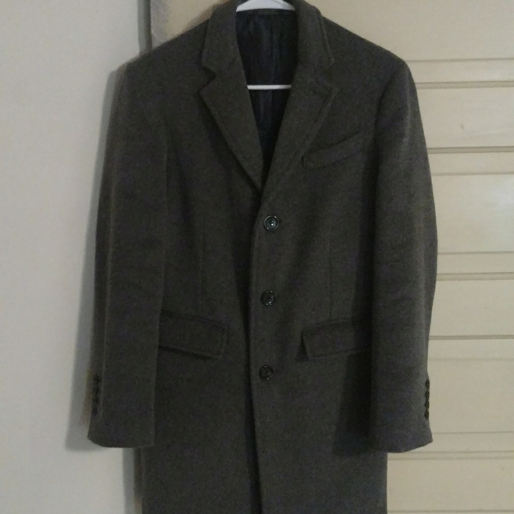 Medium Grey men's Wool overcoat
